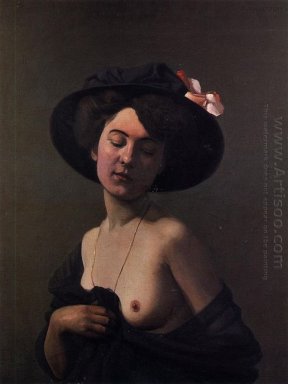 Donna con un cappello nero 1908