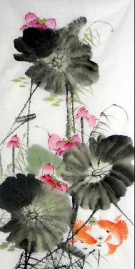 Lotus-Peixes - pintura chinesa