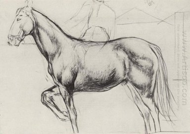 Skizze für die Malerei Bade Das Rote Pferd 1912 1