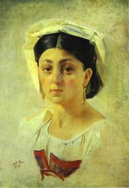 Jeune femme italienne dans une étude de costume folklorique