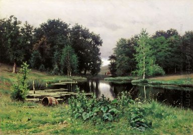 Paysage avec un étang