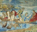 Den mirakulösa Djupgående fiskar Tecknad För Sixtinska kapellet