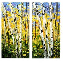 Hand-painted Abstract Oil Painting - Set of 2