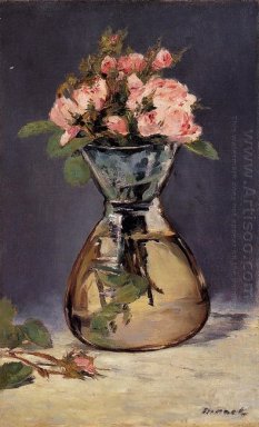 musgo rosas en un florero 1882