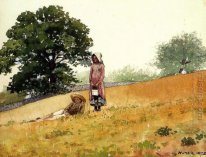 Boy and Girl on a Hillside