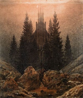 Kruis en kerk in de bergen