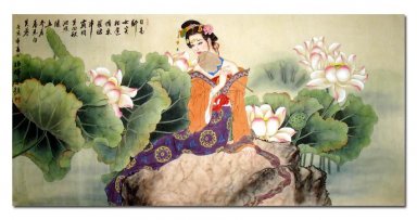 Pintura Lotus Fairy-chinês