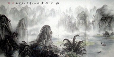 Montagnes, l\'eau - peinture chinoise