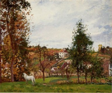 paisaje con un caballo blanco en un campo de l Ermitage 1872