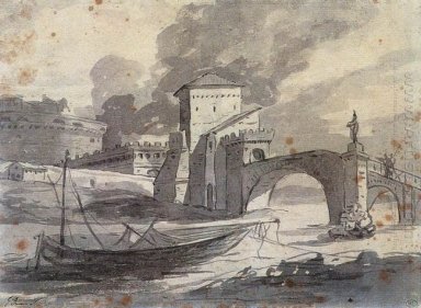 Lihat Of The Tiber Dan Castel St Angelo 1776