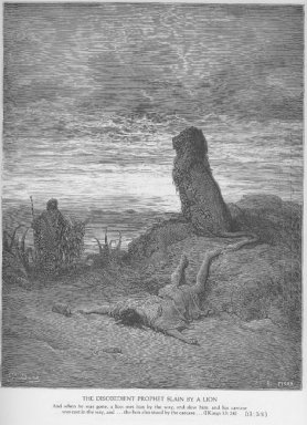 El profeta desobediente es matado por un león