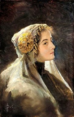 Bellezza russa con il copricapo tradizionale