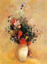 Blumen in blauer Vase