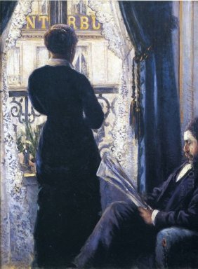 Innen Frau am Fenster 1880