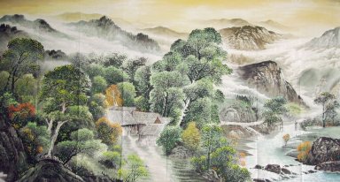 Un piccolo villaggio - Pittura cinese