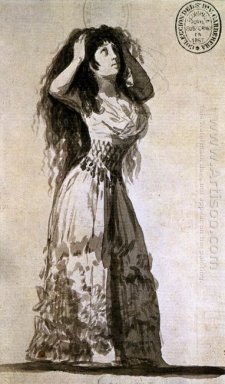 The Duchess Of Alba Mengatur Rambut Nya 1796