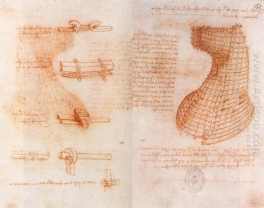 Manuscrit double page sur le Sforza Monument Moule Of Th