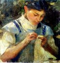 Girl Sewing