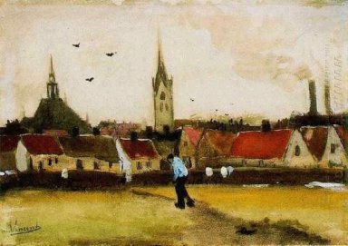 Beskåda av Haag Med den nya kyrkan 1882
