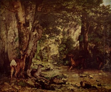 Il ritorno del cervo nel flusso verso l\'Plaisir Fontaine 1866