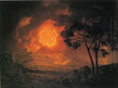 Uma erupção do Monte Vesúvio Com a procissão de St Januariu
