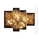 Hand-painted Abstract Oil Painting - Set of 4