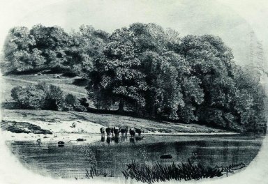 Herd On The River Bank