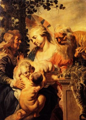 Sacra Famiglia con Elizabeth E Bambino Giovanni Battista 1615