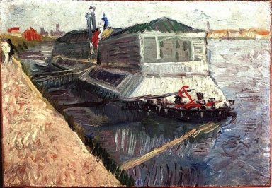 Baño del flotador en el Sena en Asnières 1887
