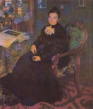 Portrait de la mère de E Kustodieva Artiste