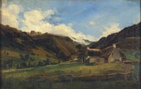Ett kuperat landskap i Auvergne 1831