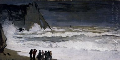 Mar agitado en Etretat 1869