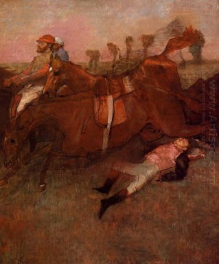 ScȨne uit de steeplechase the Gevallen jockey 1866