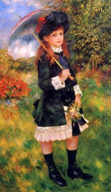 Young Girl With A Parasol Aline Nunès 1883