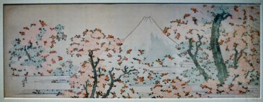 Посмотреть на гору Фудзи между Flowerin деревьев