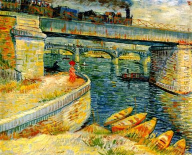 Broar över Seine på Asnières