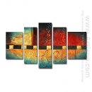 Hand-painted Abstract Oil Painting - Set of 5