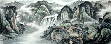 Montaña y la cascada - la pintura china