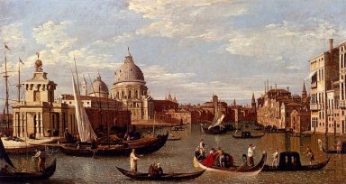 Vue du Grand Canal et Santa Maria della Salute avec des bateaux