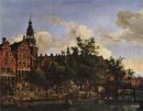 Ansicht der Oudezijds Voorburgwal mit der Oude Kerk in Amsterdam