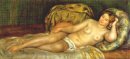 Reclining Nude em almofadas 1907