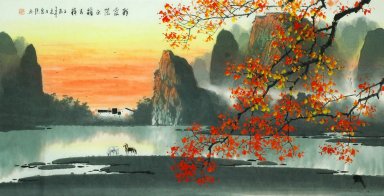 Berge, Wasser, Blumen - chinesische Malerei
