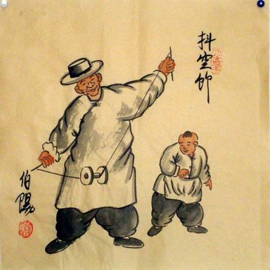 Oude Beijingers, Diabolo - Chinees schilderij