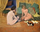 Mulheres nuas a gatos 1898