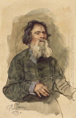 Portret van Een bebaarde Boer 1879