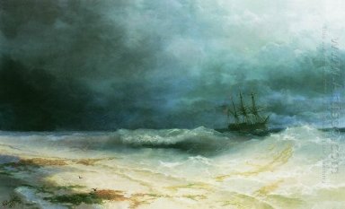Schip In Een Storm 1895
