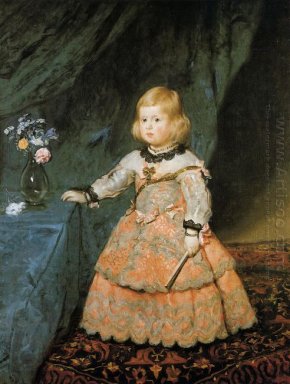 L\'infante Margarita Teresa de l\'Espagne dans une robe rouge 1653