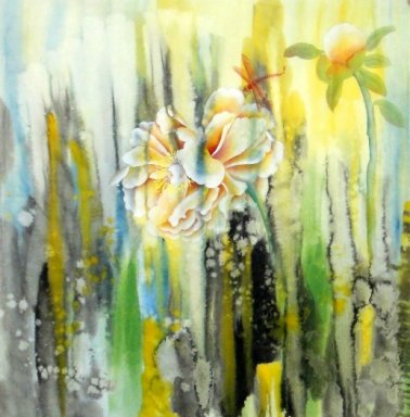 Libel-Bloemen - Chinees schilderij