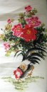 Chicken & Peony - Peinture chinoise