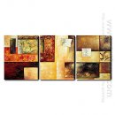 Hand-painted Abstract Oil Painting - Set of 3